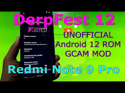 DerpFest 12 for Redmi Note 9 Pro Android 12 ROM