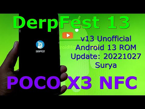 DerpFest 13 Unofficial for Poco X3 Android 13 Update: 20221027