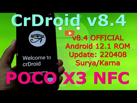CrDroid v8.4 OFFICIAL for Poco X3 NFC Android 12.1 Update: 220408