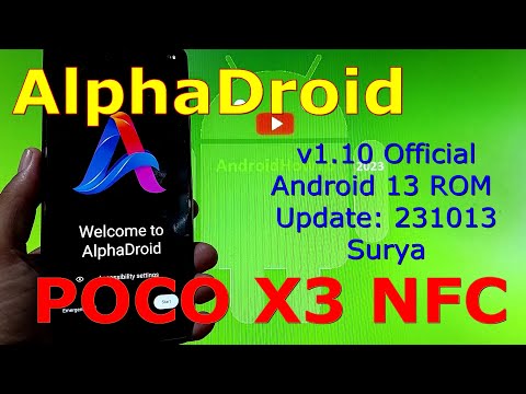 AlphaDroid 1.10 Official for Poco X3 Android 13 ROM Update: 231013