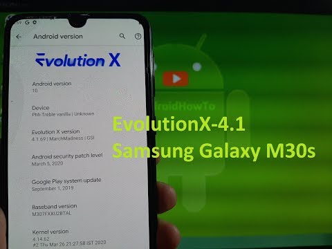 EvolutionX 4.1 for Samsung Galaxy M30s GSI ROM Android 10