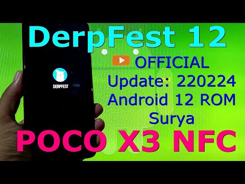 DerpFest OFFICIAL for Poco X3 NFC Android 12 Update: 220224