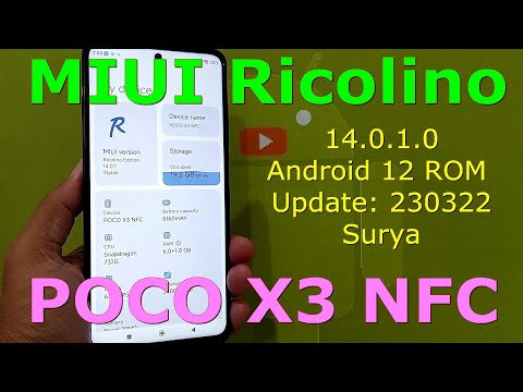 MIUI Ricolino 14 for Poco X3 NFC Android 12 ROM Update: 230322
