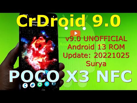 CrDroid 9.0 UNOFFICIAL for Poco X3 Android 13 Update: 20221025