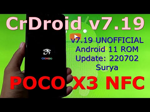 CrDroid v7.19 UNOFFICIAL for Poco X3 NFC Android 11 Update: 220702