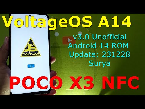 VoltageOS 3.0 Unofficial for Poco X3 Android 14 ROM Update: 231228