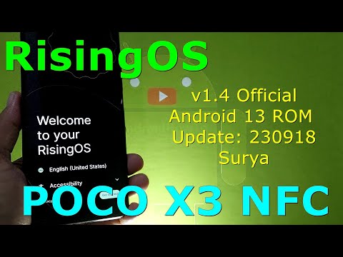 RisingOS 1.4 Official for Poco X3 Android 13 ROM Update: 230918