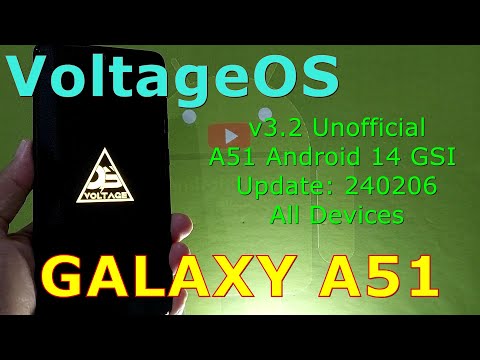 VoltageOS 3.2 Unofficial for Samsung Galaxy A51 Android 14 GSI Update: 240206
