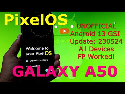 PixelOS UNOFFICIAL for Galaxy A50 Android 13 GSI Update: 230524