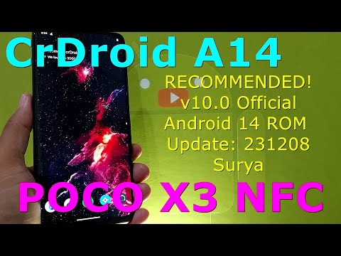 CrDroid v10.0 Official for Poco X3 Android 14 ROM Update: 231208