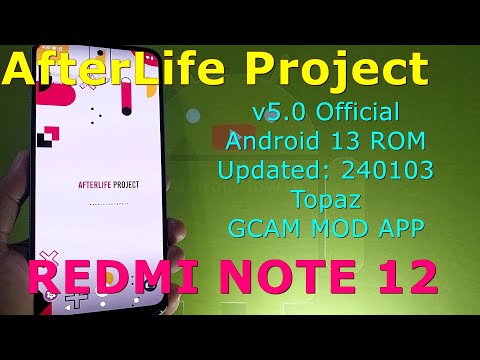 AfterLife Project 5.0 Official for Redmi Note 12 Android 13 ROM Released: 240103