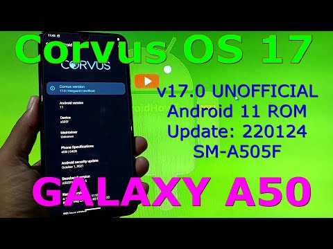 Corvus OS v17.0 Unofficial for Samsung Galaxy A50 Android 11 ROM Update: 220124