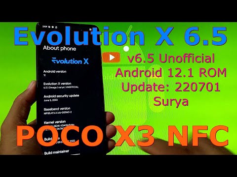 Evolution X 6.5 for Poco X3 NFC Android 12.1 Update: 220701