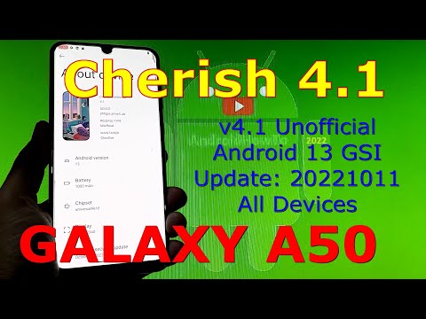 CherishOS 4.1 Unofficial for Samsung Galaxy A50 Android 13 GSI Update: 20221011