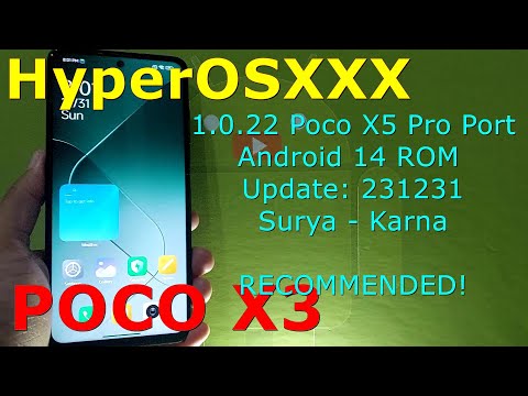 HyperOS 1.0.22 Port for Poco X3 Android 14 ROM Update: 231231