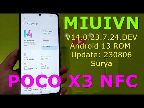 MIUIVN V14.0.23.7.24.DEV for Poco X3 NFC Android 13 ROM Update: 230806