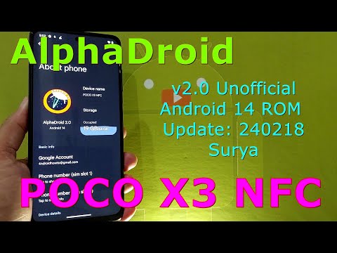 AlphaDroid 2.0 Unofficial for Poco X3 Android 14 ROM Update: 240218