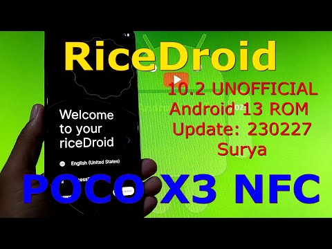 RiceDroid 10.2 UNOFFICIAL for Poco X3 Android 13 ROM Update: 230227