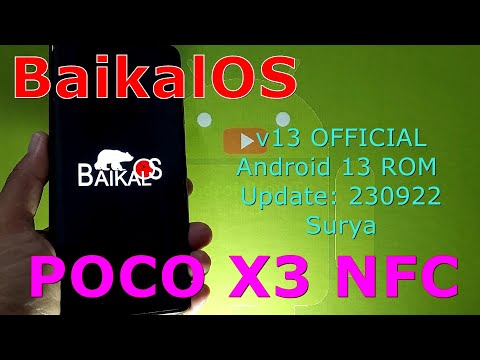 BaikalOS 13 OFFICIAL for Poco X3 Android 13 ROM Update: 230922
